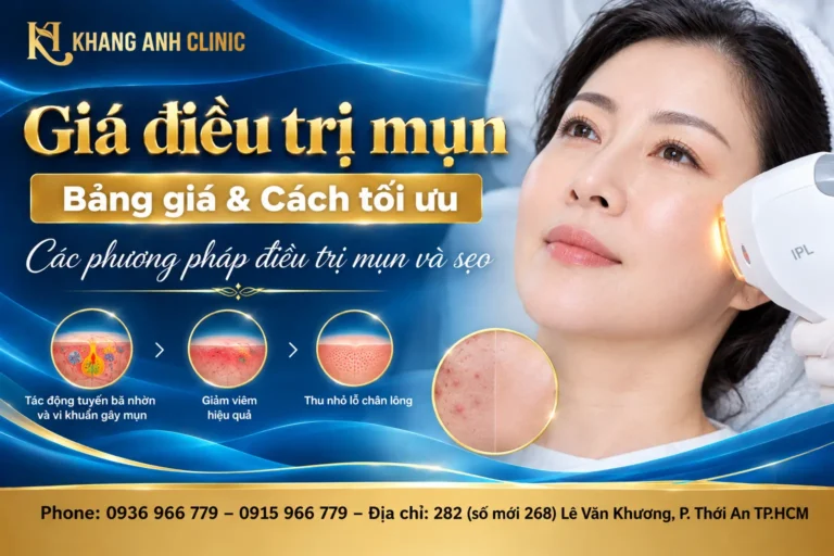 giá điều trị mụn, giá liệu trình trị mụn, bảng giá điều trị mụn