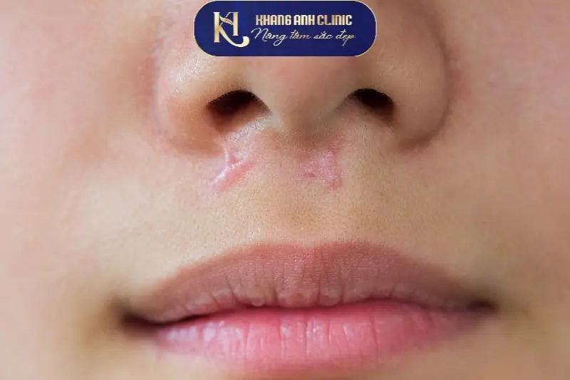 Sẹo lồi da mặt dưới mũi