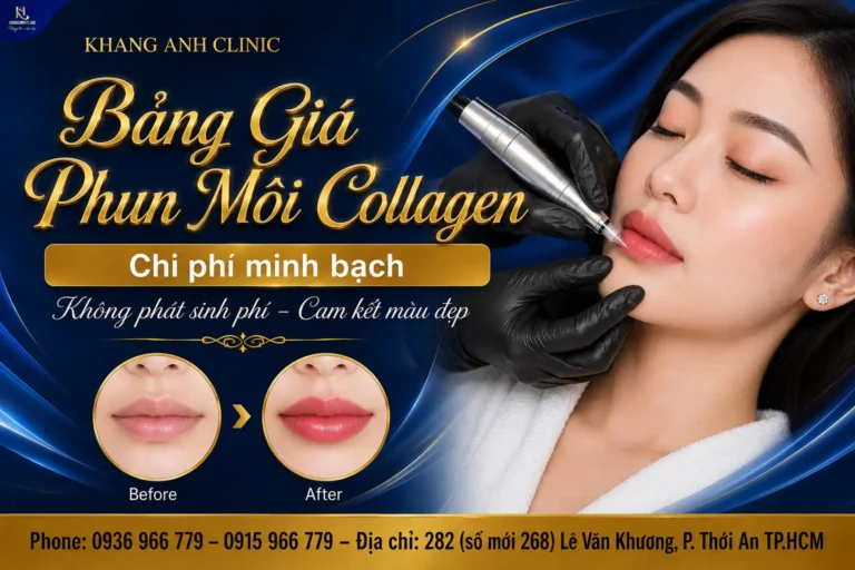 bảng giá phun môi collagen, giá phun môi collagen, phun môi collagen tế bào gốc giá bao nhiêu, phun môi collagen giá, phun môi phủ bóng collagen giá bao nhiêu