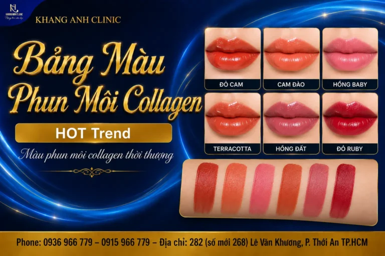 bảng màu phun môi collagen, phun môi nano collagen, phun môi nano collagen là gì
