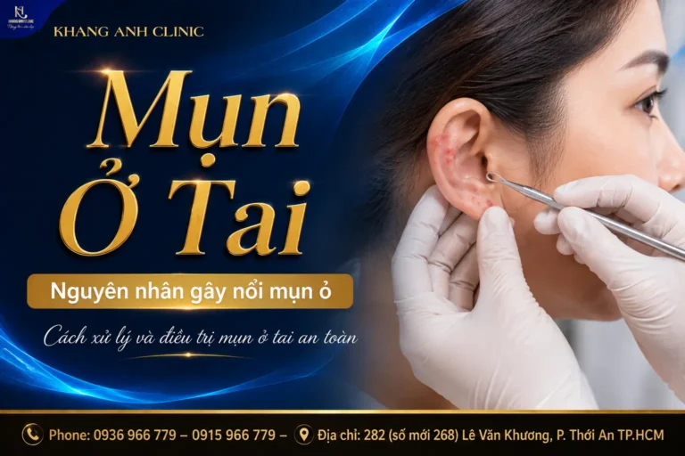 mụn tai, mụn ở tai, mụn trong lỗ tai