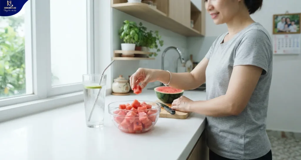 ăn dưa hấu có nổi mụn không
