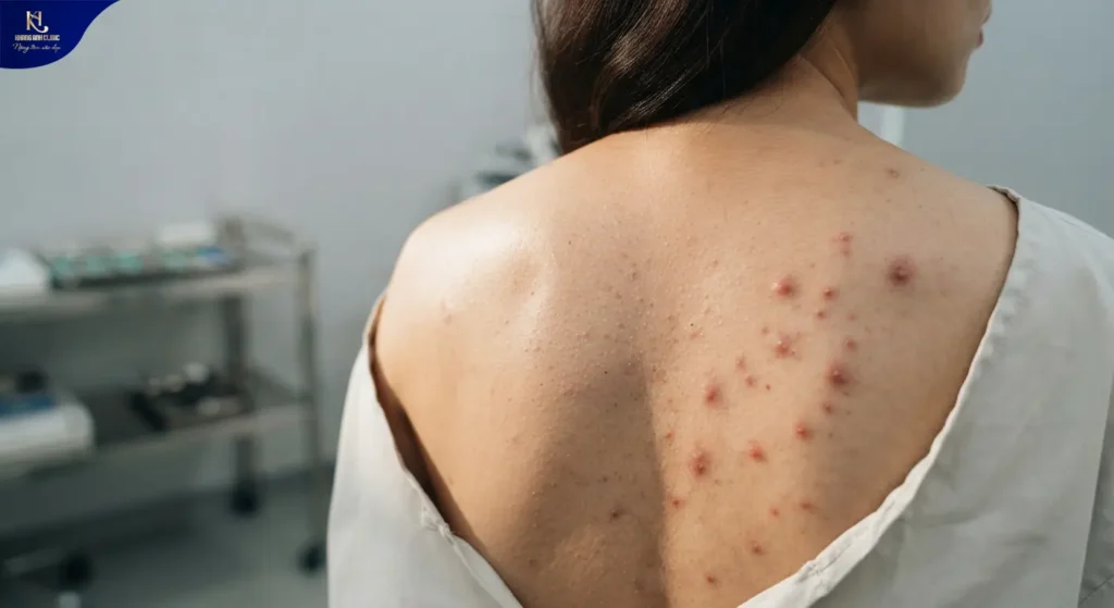 cách trị mụn lưng, điều trị mụn lưng, trị mụn lưng
