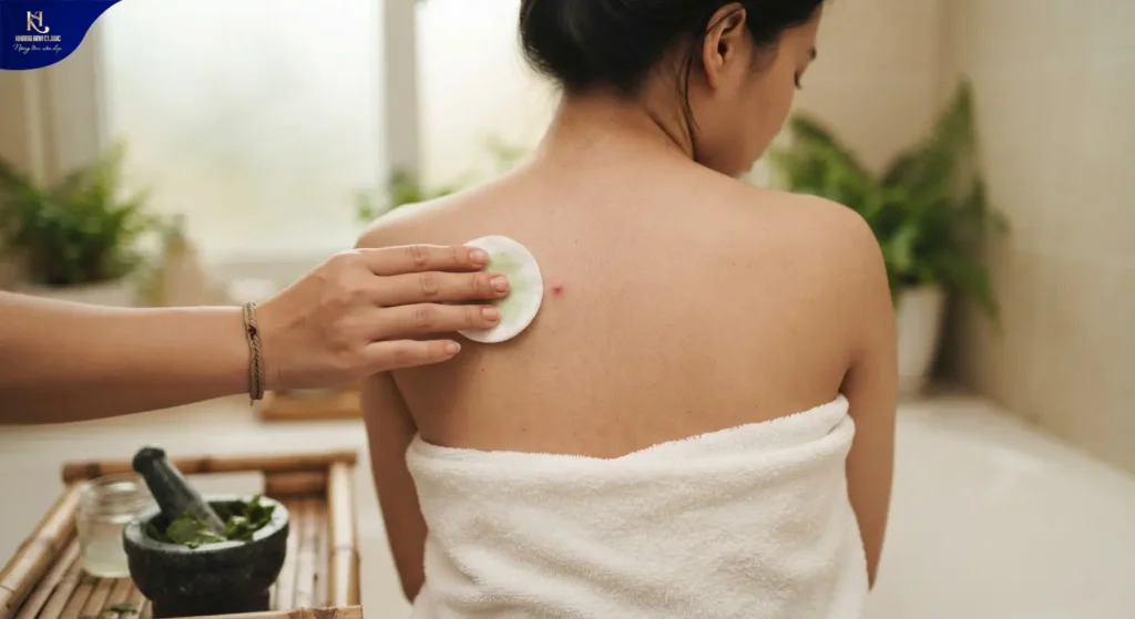 cách trị mụn lưng, điều trị mụn lưng, trị mụn lưng