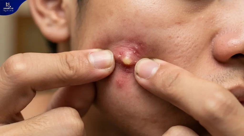 cách xử lý mụn mủ, nặn mụn, mụn mủ có nên nặn không, cách trị mụn mủ