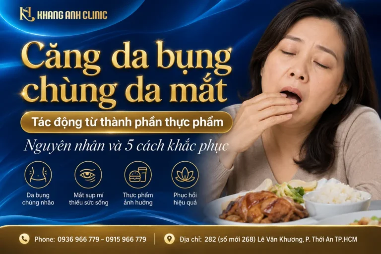 căng da bụng chùng da mắt hay trùng, căng da bụng chùng da mắt tiếng anh là gì, căng da bụng chùng da mắt