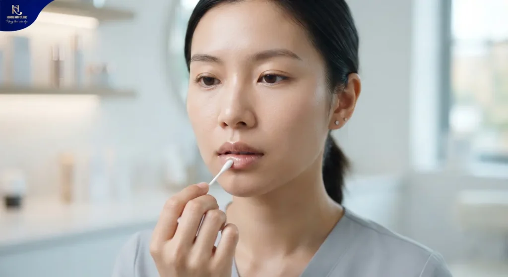 khử thâm môi ăn gà được không