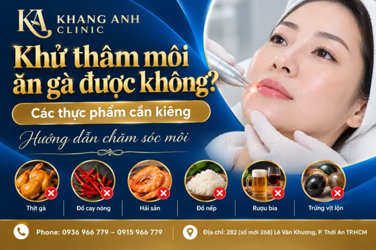 khử thâm môi ăn gà được không