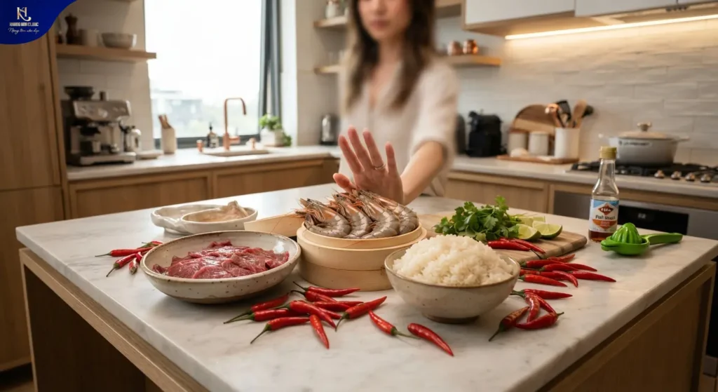khử thâm môi ăn nước mắm được không