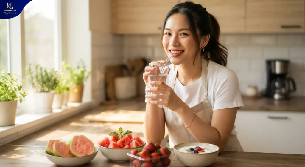 khử thâm môi ăn ốc được không