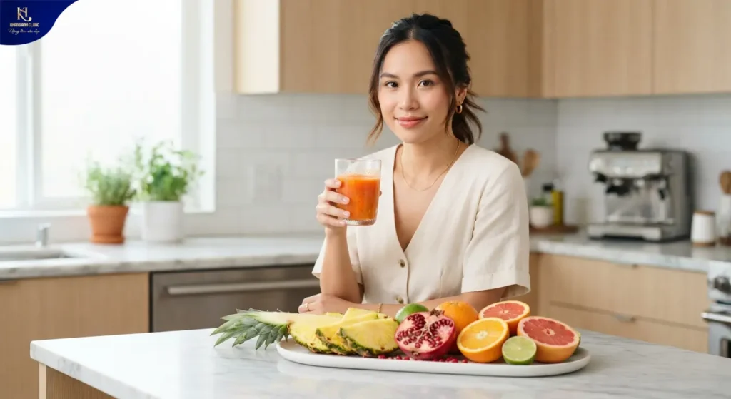 khử thâm môi ăn tôm được không