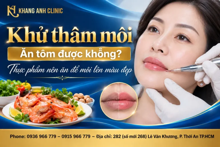 khử thâm môi ăn tôm được không