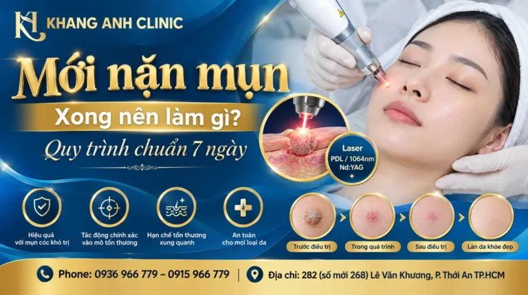 mới nặn mụn xong nên làm gì