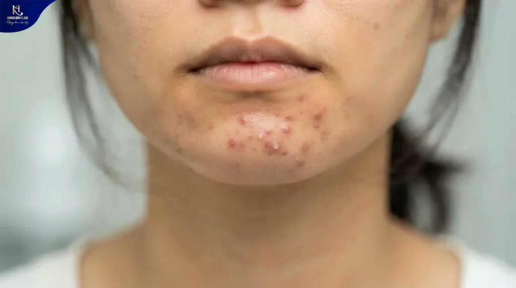 mụn dưới cằm