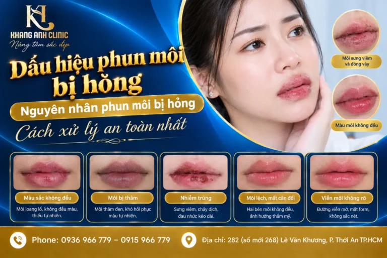 dấu hiệu phun môi bị hỏng, phun môi bị hỏng