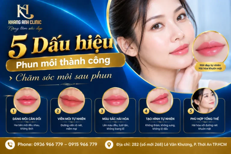 dấu hiệu phun môi thành công