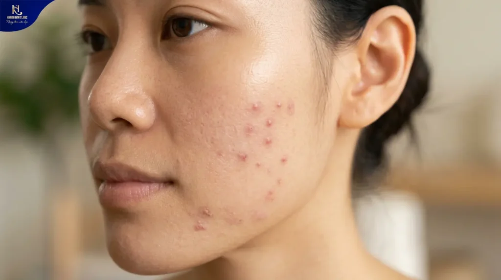 mụn 2 bên má do đâu, mụn 2 bên má