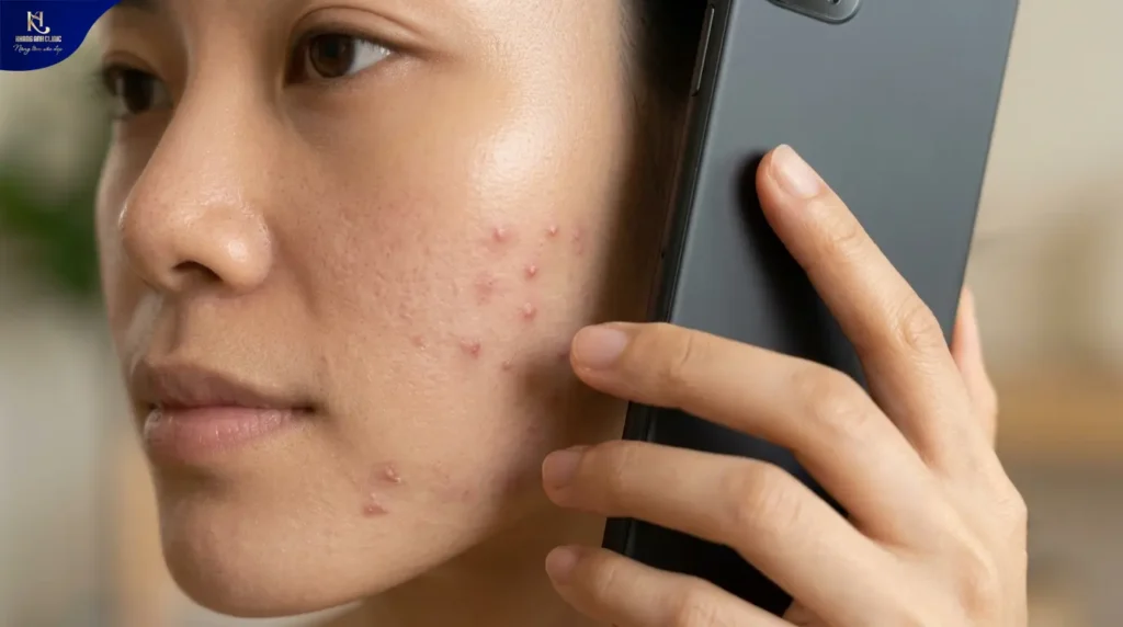 mụn 2 bên má do đâu, mụn 2 bên má