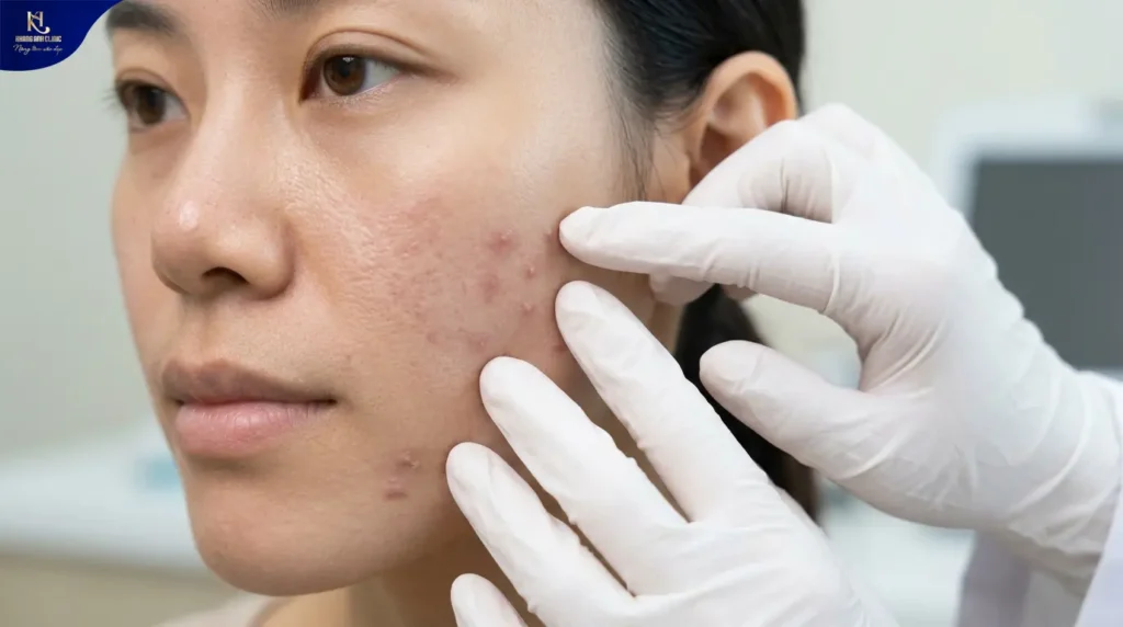 mụn 2 bên má do đâu, mụn 2 bên má