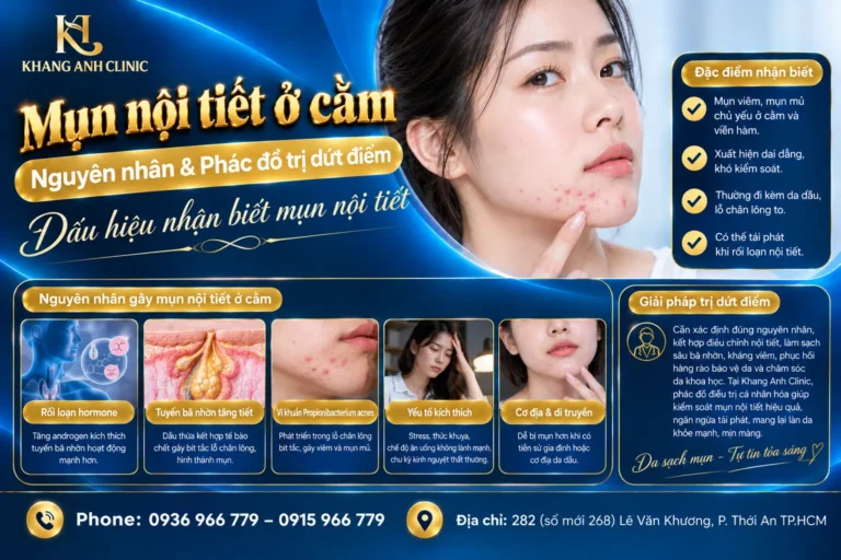 mụn nội tiết ở cằm