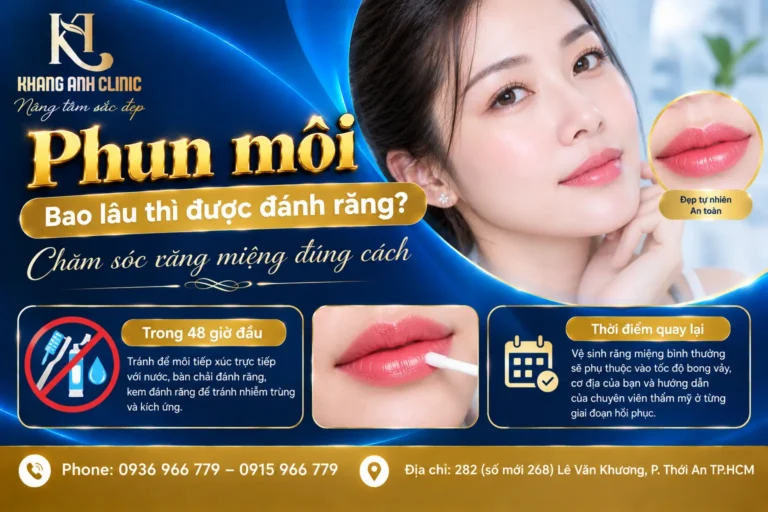 phun môi bao lâu thì được đánh răng