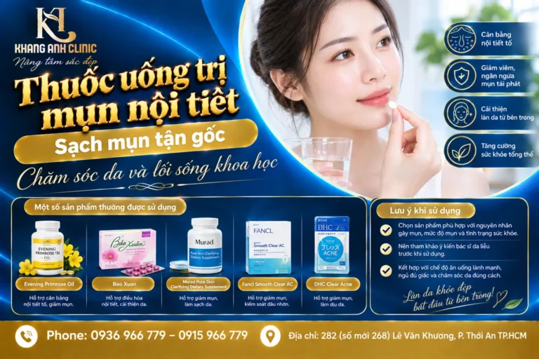 thuốc uống trị mụn nội tiết cho nữ, thuốc uống trị mụn nội tiết